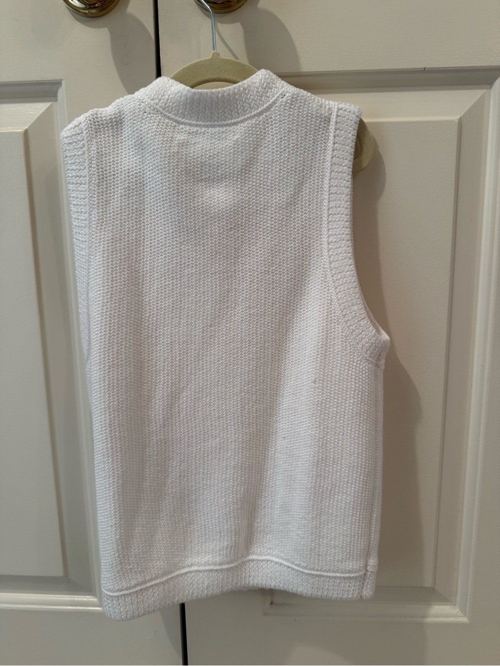 J. Crew White Sleeveless Knit Button Front Vest - Picture 4 of 4